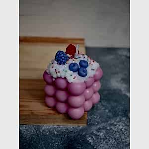 Özel Tasarım Dekoratif Cupcake Bubble Mum