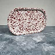Terrazzo Beton Döküm Oval Sunum Tabağı Veya Terrazo Mum Tabağı Organizer