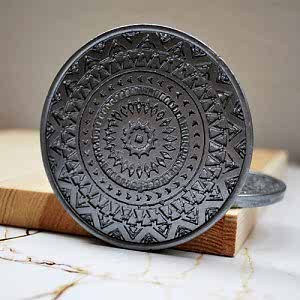 Beton Döküm Tekli Silver Bardak Altığı veya Mum Tabağı
