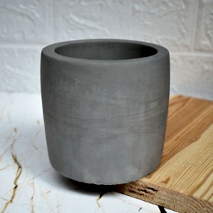 Beton Döküm Gri Saksı &Kalemlik