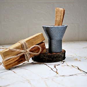 1 Adet Peru Sertifikalı 10 Gr Palo Santo Tütsü ve Silver Beton Döküm Konik Tütsülük