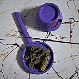 Mudi Lila Mum Ve Tütsü Hediyeli Buhurdanlık & Tütsülük Seti