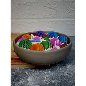 Çift Fitilli Kokulu Macaron Çanak Mum Dekoratif Kokulu Kase Mum