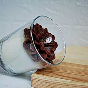 Dekoratif KAHVE Çiçekli Kokulu Bardak Mum
