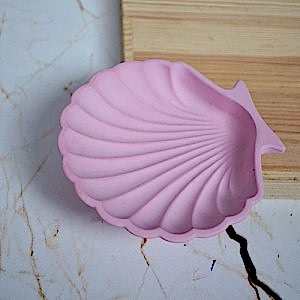 Beton Döküm PEMBE İstiridye Mum Tabağı Organizer veya Sunumluk