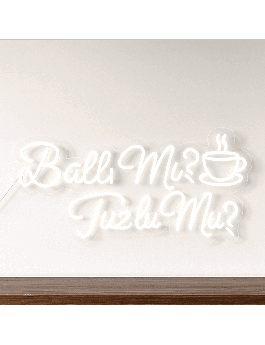 ballı mı tuzlu mu neon tabela 50 cm, dekoratif neon yazı