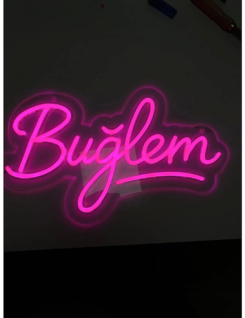 kişiye özel isimli neon led, 50 cm özel neon yazı, isim neon tabela